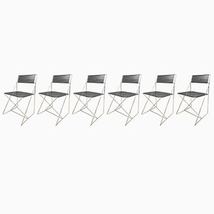 Vintage X-Line Stacking Dining Chairs by Niels Jørgen Haugesen, 1970s, Set of 6