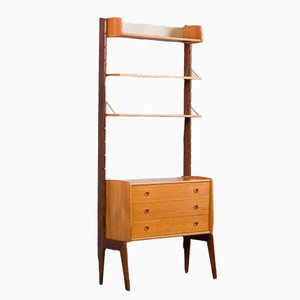 Norwegian Free Standing Wall Unit with Dresser and Shelves, 1960s
