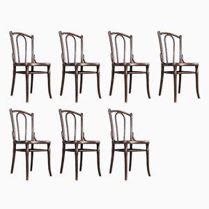 Vintage Bentwood Chairs by Michael Thonet, 1940s, Set of 7