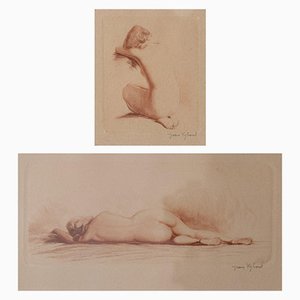 Jean Auguste Vyboud, Nude Life Studies, Grabados. Juego de 2