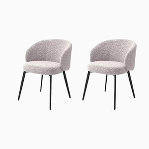 Grey Loy Bouclé Dining Chair by Pacific Compagnie Collection, Set of 2