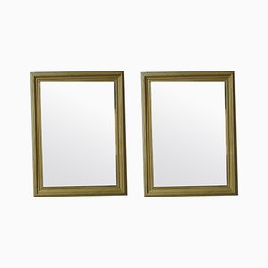 Brocante Mirrors with Golden Frame, Set of 2