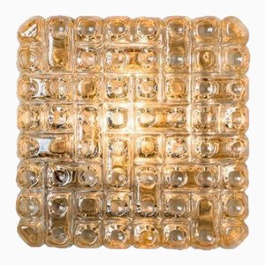 Square Textured Glass Wall Light, Germany, 1960s