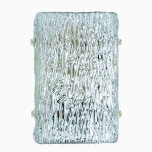 Textured Wave Glass Wall Light attributed to Kaiser Leuchten, 1970s
