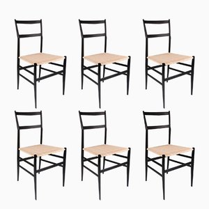 Superleggera Dining Chairs by Gio Ponti for Cassina, Set of 6