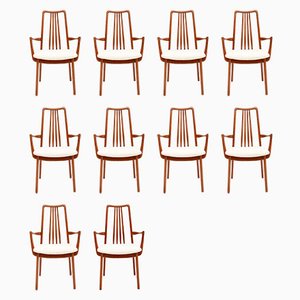 Chaises de Salle à Manger en Teck par Anders Jensen, 1960s, Set de 10