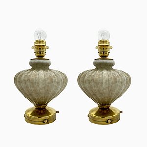 Murano Glass Bedside Table Lamps by Avem, Set of 2