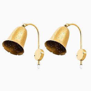 Swedish Wall Lamps in Brass from Boréns, Set of 2
