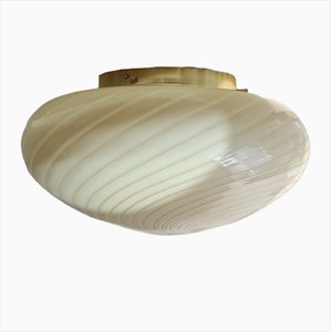 Yellow Swirl Murano Glass Ceiling Lamp