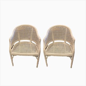 Vintage Faux Bamboo Chairs in Wood, Set of 2