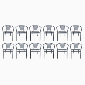 Wrought Iron Armchairs, 1960s, Set of 12