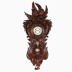 Wall Pendulum Clock in Carved Wood