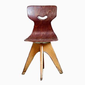 Silla escolar de Adam Stegner para Pagholz Flöttoto, años 60