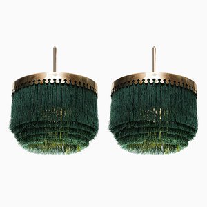 Lampada da soffitto T601 verde di Hans-Agne Jakobsson, anni '60, set di 2