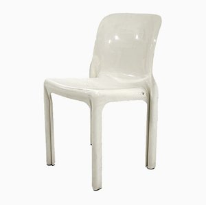 Weißer Selene Stuhl von Vico Magistretti für Artemide, 1970er