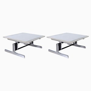 Steel and Granite Coffee Tables by Ammannati & Vitelli for Bruno Brunati, 1970s, Set of 2