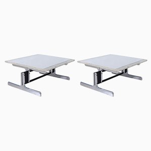 Steel and Granite Coffee Tables by Ammannati & Vitelli for Bruno Brunati, 1970s, Set of 2