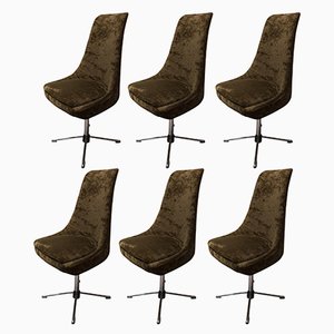 Italian Swivel Chairs, 1970s, Set of 6