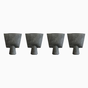 Mini Dark Grey Sphere Triangle Vase von 101 Copenhagen, 4er Set