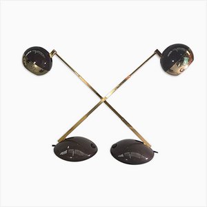 Telescopic Extendable and Adjustable Brass Desk Lamps, Germany, 1970s, Set of 2