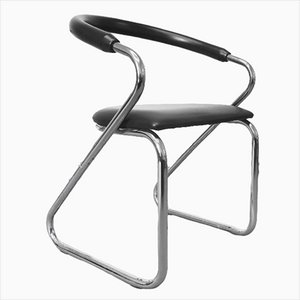 Vintage Bauhaus Armchair with Steel Tube and Chrome