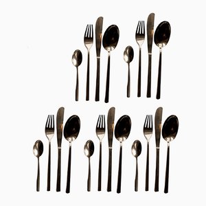 Bronze Cutlery by Sigvard Bernadotte for Scanline, 1950s, Set of 22