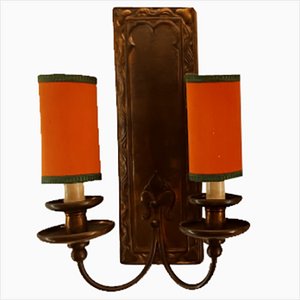 Coppered Brass Wall Sconce with small fans