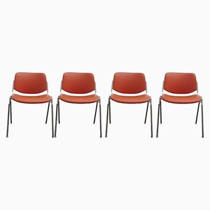 DSC 106 Stacking Chairs by Giancarlo Piretti for Castelli, 1970s, Set of 4