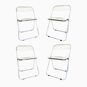Mid-Century Plia Folding Chairs by Giancarlo Piretti for Castelli / Anonima Castelli, Set of 4