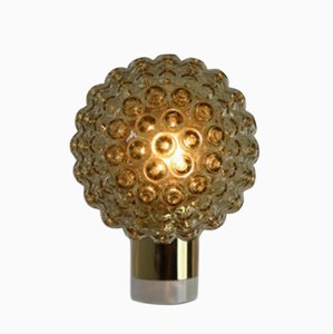 Italian Sconce with Amber Glass and Brass, 1970s