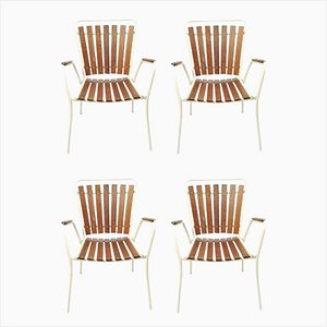 Mid-Century Danish Teak Outdoor Chairs, Set of 4