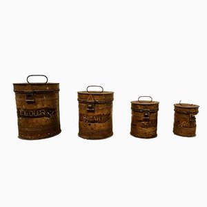 Kitchen Food Canisters from Tolewear, 1880s, Set of 4