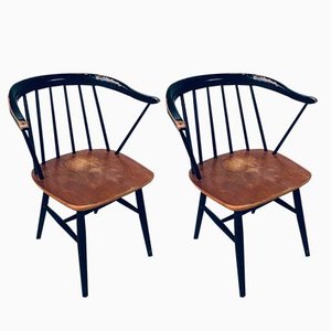 Mid-Century Modern Fanett Sessel, Dänemark, 1950er, 2er Set