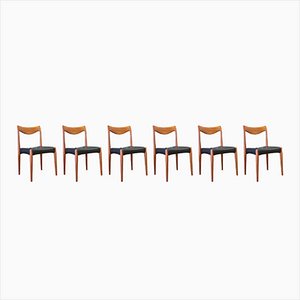 Bambi Stühle aus Teak & Leder von Rolf Rastad & Adolf Relling für Gustav Bahus, 6er Set