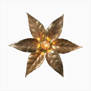 Brass Flowers Wall Lights from Willy Daro, 1970s