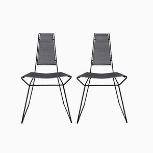Set of Vintage Postmodern Metal Side Chairs by Rolf Rahmlow, 1980s