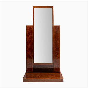 Art Deco Psyche Spiegel aus Mahagoni & Nussholz von L. Majorelle Werkstätten