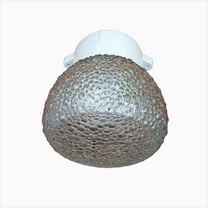 Round Bubble Glass Ceiling Lamp with Ceramic Frame