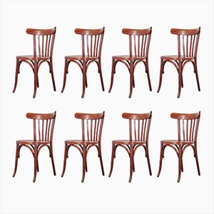 Bentwood Spice Bistro Dining Chairs From Baumann, 1950s, Set of 8