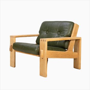 Armchair in Leather & Oak by Esko Pajamies for Asko