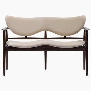 Wood and Leather 48 Sofa Bench by Finn Juhl for Design M