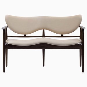 Wood and Leather 48 Sofa Bench by Finn Juhl for House of Finn Juhl