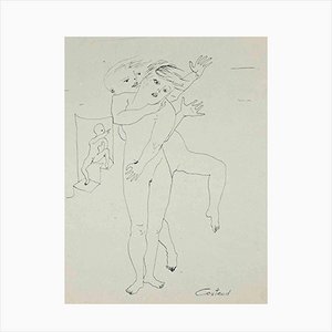 Lucien Coutaud, Nudes, Original Drawing, 1950s
