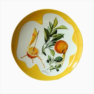 Erotic Grapefruit Porcelain Dish in the style of Salvador Dali