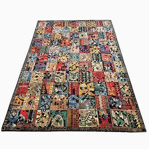 Tapis Kilim Vintage avec Design Graphique Multicolores, 1960s