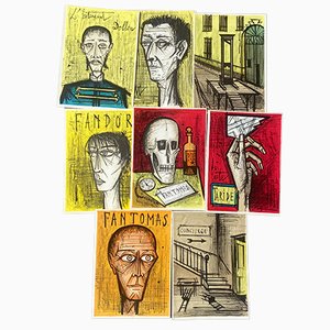 Bernard Buffet, Fantomas Series, 1967, litografie, set di 9