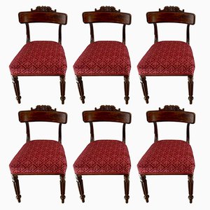 Antique Regency Mahogany Library Chairs by Gillows, 1830s, Set of 6