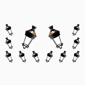 Lampade da terra vintage in ghisa, Parigi, Francia, set di 12