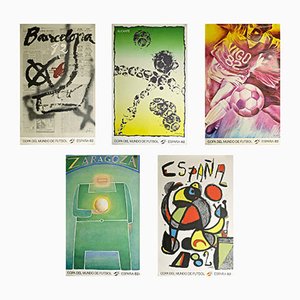 Football World Cup Espana Posters by Joan Miro, 1982, Set of 5