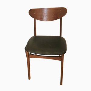 Industrial Wooden Dining Chair with Faux Leather Seat from Javor, Pivka, Yugoslavia, 1970s